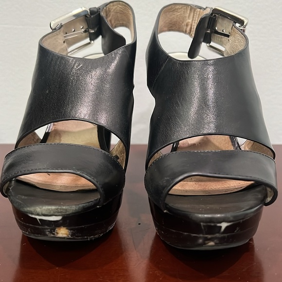 Michael Kors Carla Platform Black Leather Size 7 - Picture 4 of 17